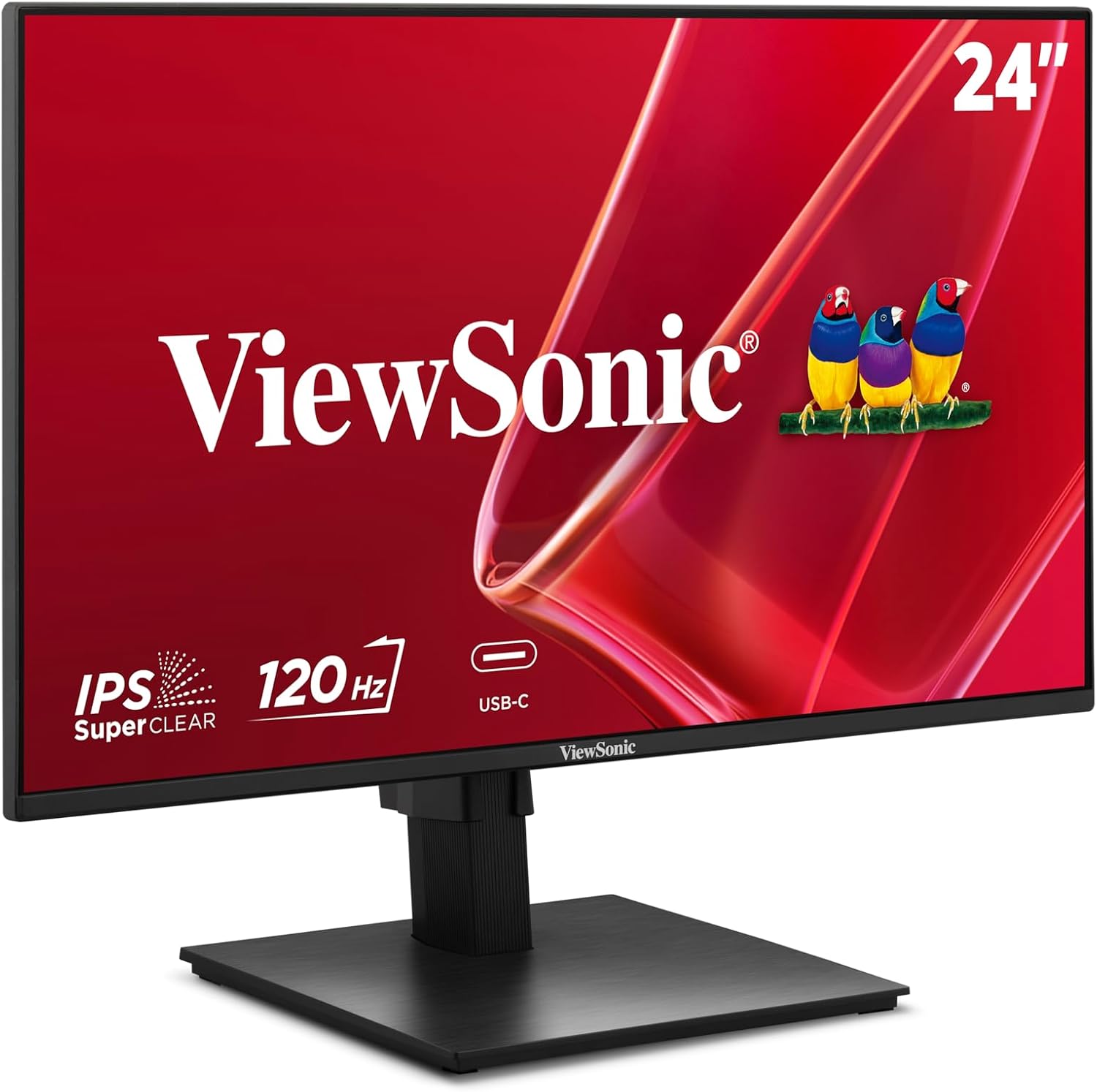 ViewSonic VA2448-MHU 24 Inch 1080p Monitor, IPS Display with 120Hz for Smooth Home and Office Viewing, Variable Refresh Rate for Home and Office, Advanced Ergonomics, HDMI, VGA, and USB C Inputs