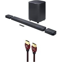 JBL BAR-1300X-MK2 AI Sound Boost Dolby Atmos Soundbar System with a WireLogic Ruby 8ft Ultra High Speed 4K-8K-10K HDMI Cable 2025