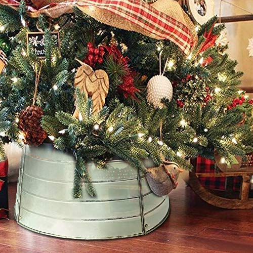 Blissun Christmas Tree Collar, Metal Christmas Tree Ring, Willow Tree Skirt For Christmas Tree Decorations thumb #5