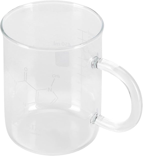 Beaker Coffee Mug Chemistry Coffee Mug Chemistry Mug Caffeine Molecule Mug, Beaker Mug Borosilicate Glass Cup With Handle And Measuring Scale For Coffee Tea