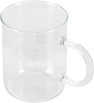 Beaker Coffee Mug Chemistry Coffee Mug Chemistry Mug Caffeine Molecule Mug, Beaker Mug Borosilicate Glass Cup With Handle And Measuring Scale For Coffee Tea