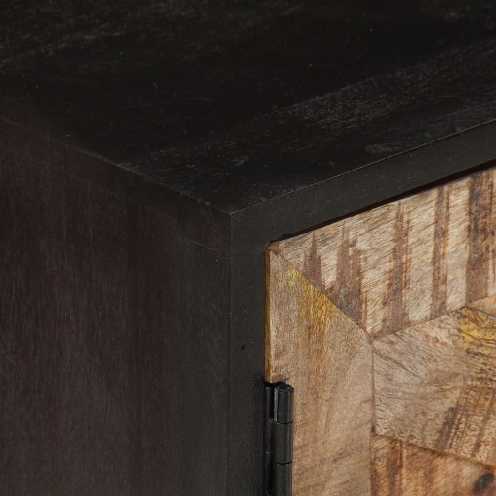 Mobile per TV in legno di mango grezzo e legno di acacia massiccio, 140 x 30 x 46 cm, credenza con cassetto e scomparto, mobile per soggiorno