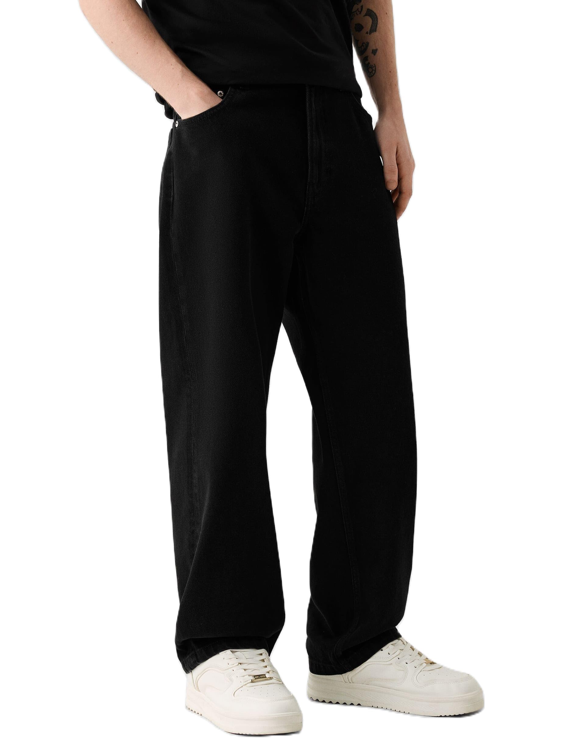 Kodaruber Men Y2k Skater Jeans Vintage Low Rise Baggy Straight Leg Jeans Casual Stretch Loose Fit Denim Pants Streetwear