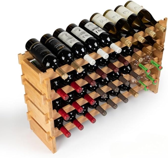 Estante para Vinos Apilable 4 Niveles, Capacidad 36 Botellas, 34 x 21 x 10 Pulgadas miniatura 4