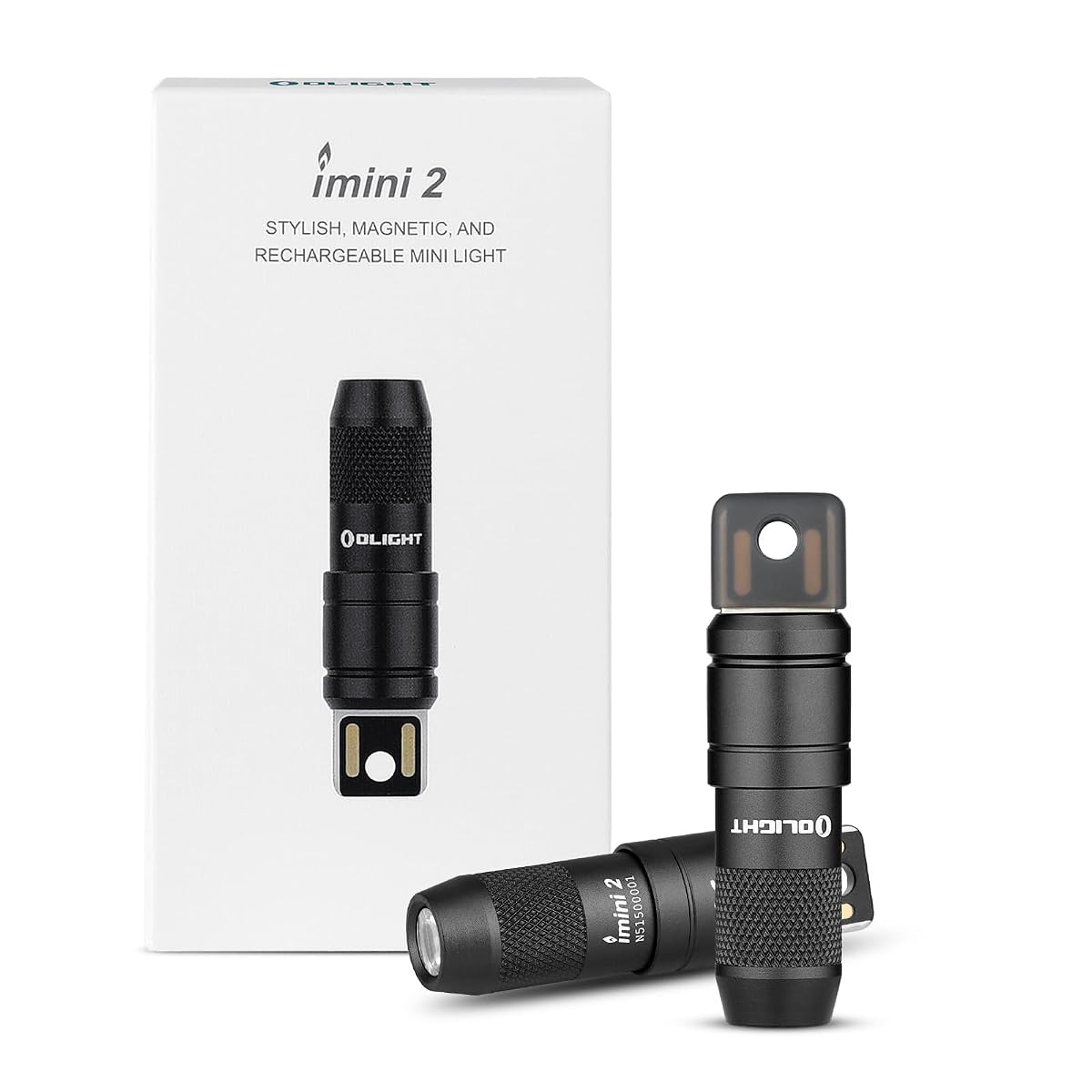 OLIGHT IMINI 2 EDC Keychain Flashlight 50 Lumens, 2 Pack, Black