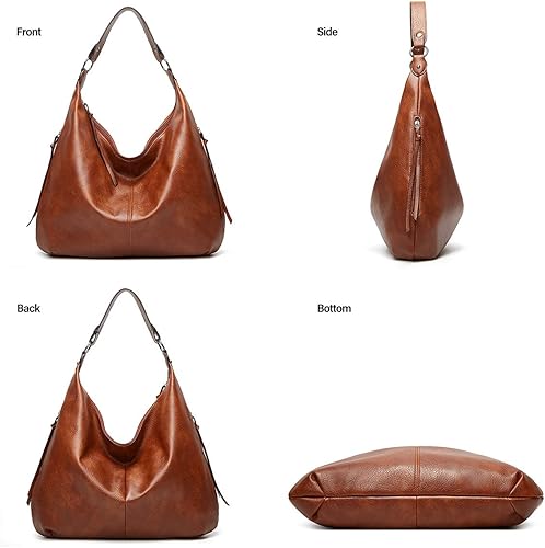 Pahajim Hobo Tassen voor Vrouwen Pu Zacht Lederen Handtas Schoudertassen Vrouwen Handtas en Portemonnee Set Grote Tote Tas Crossbody Tas voor Werk Winkelen Feest (Bruin), Blauw, 48cm x 9 cm x 35