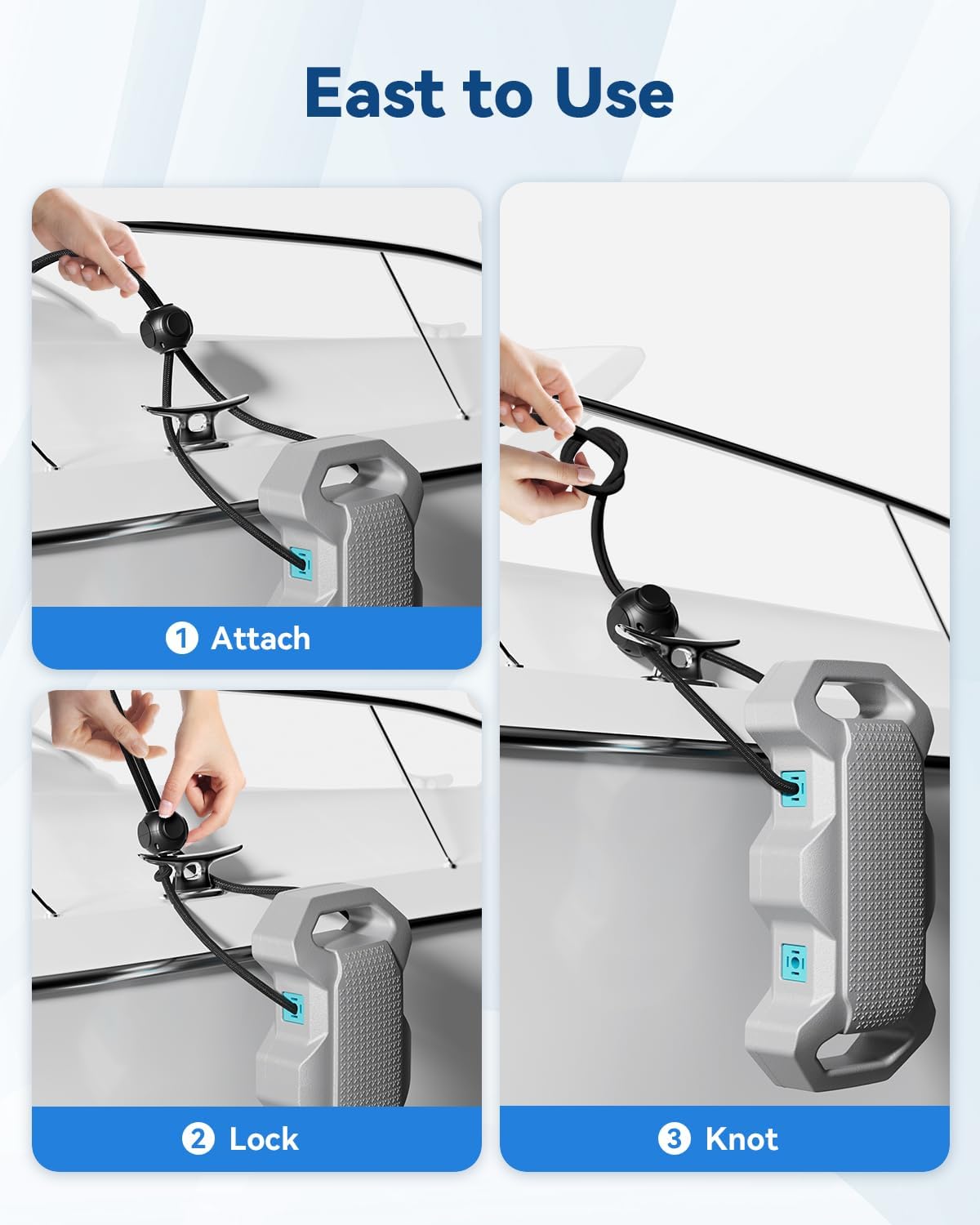 Boat Fenders Boat Bumpers for Docking, with Fixed Lock,for Pontoon, Yachts, Sailing Dinghies, Bass Boats