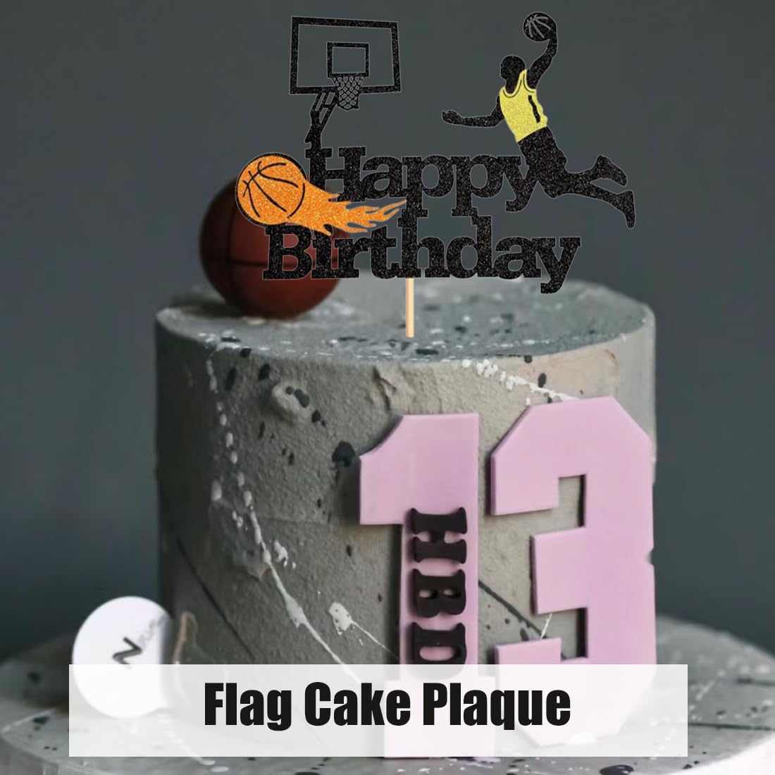 Silars Décoration Gâteau Basketball - 18pcs Toppers Joyeux Anniversaire, Ballons Buts Joueurs Étoiles, Déco Gâteau Anniversaire Thème Sport