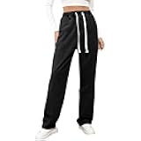 Sweatpants Jeans Women 2026 High Waisted Straight Leg Denim Like Pants Elastic Waist Pull On Stretch Casual Trousers