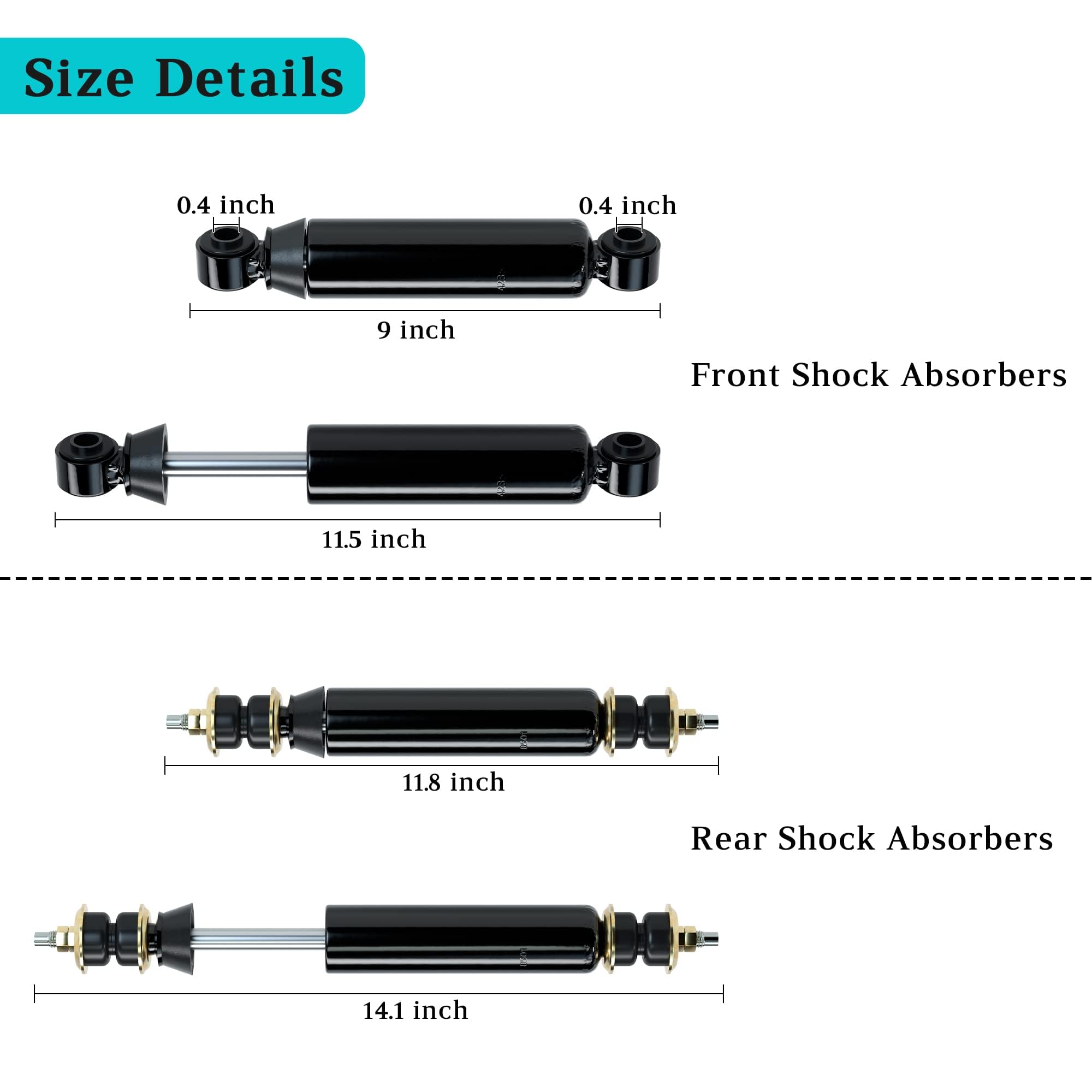 10L0L 4 Stück Golf Cart Stoßdämpfer für Club Car DS 1981-up, Precedent 2004-up, Tempo 2018-up Gas & Elektro, vorne hinten Stoßdämpfer ersetzen OEM 1014235 1015813 1010991 1012183 1014236 1013164