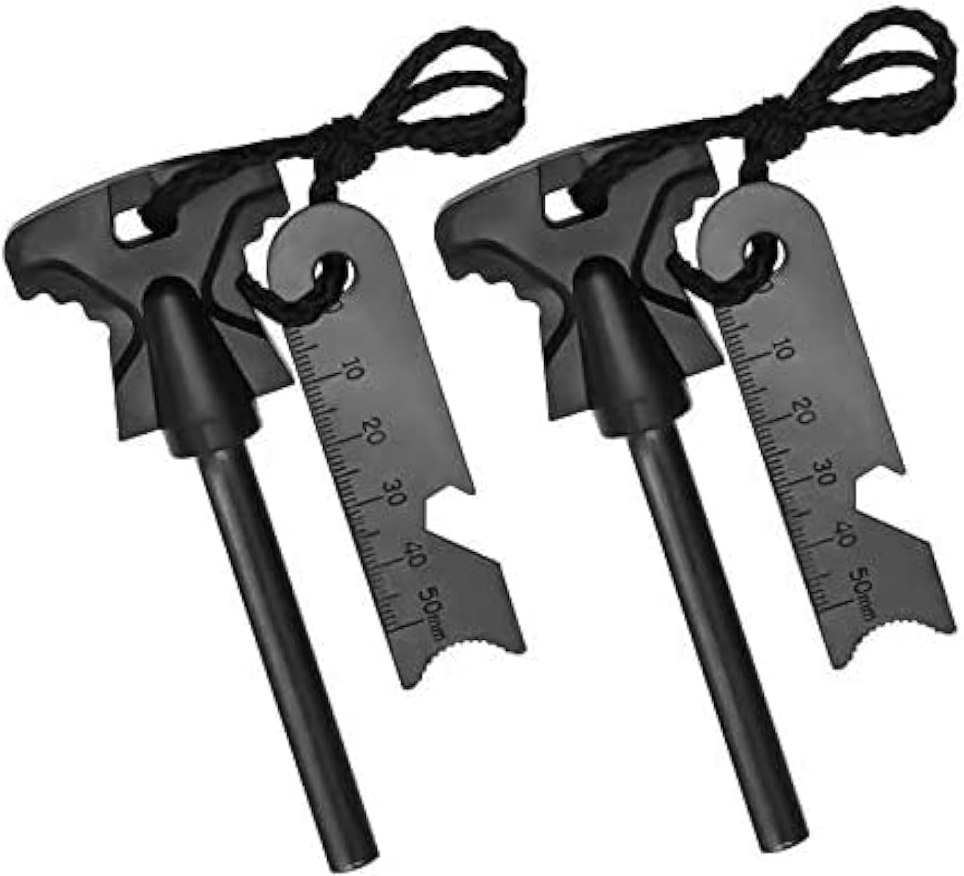 Excefore Flint Fire Starter, 4.25 Inch Survival Ferro Rods Starter with Easy Grip Handle and Multifunction Striker, Waterproof Flint Fire Can be Struck 15000 Times for Camping, Hiking (2 Pack)