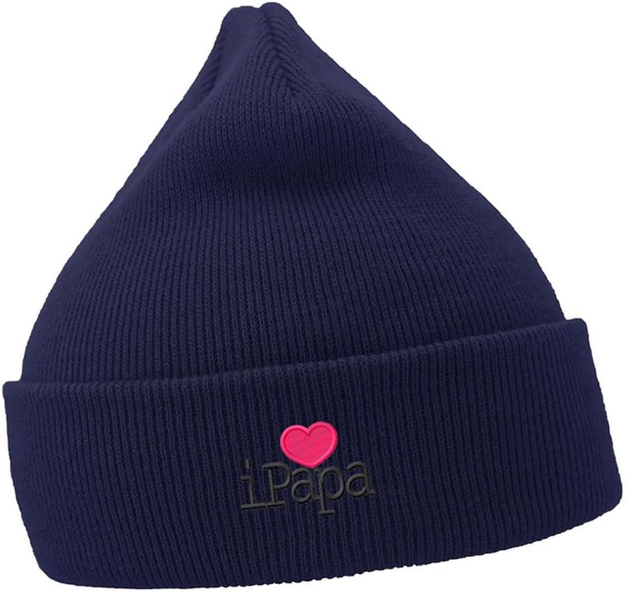 Mens Beanie Hats I Love Papa Embroidered Casual Knit Hats Men Women Winter Hat