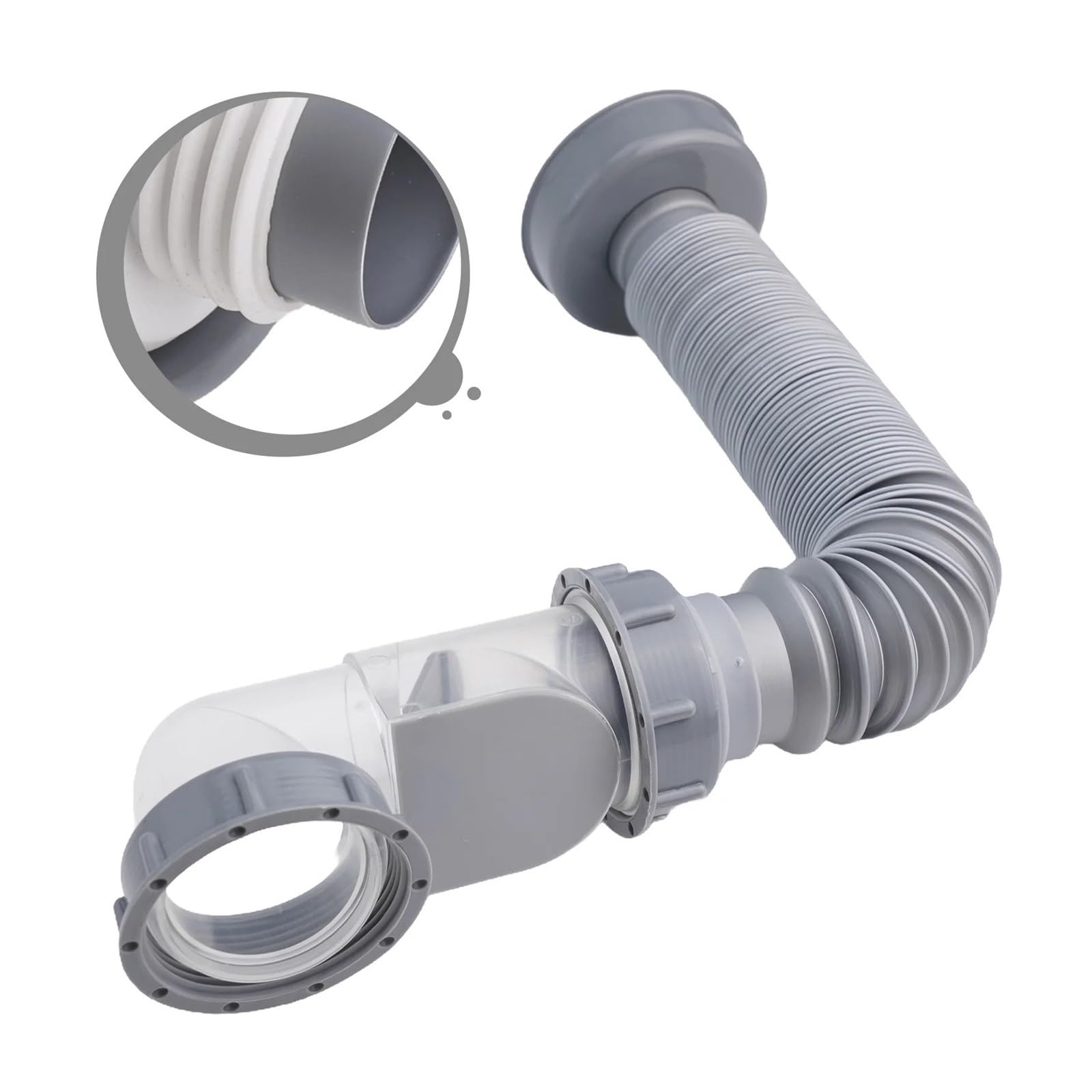Tubo di scarico per lavello da cucina, 90 cm, con valvola di arresto, filtro per lavabo, deodorante da bagno, accessori per tubi resistenti alle scottature, durevole e facile da installare