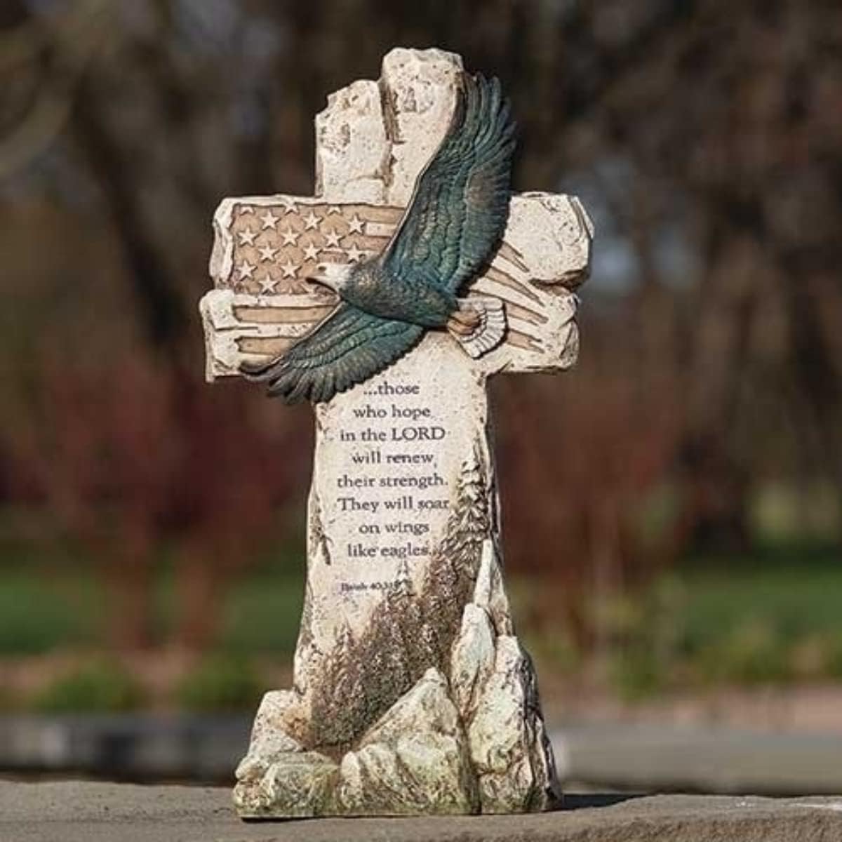 Joseph's Studio by Roman, 14.5" H Eagles's Wings Garden Cross, Home Décor, Devout Gift, Prayerful Inspiration