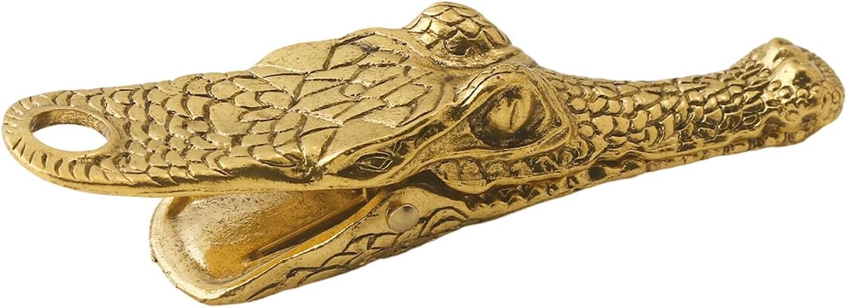 Alligator Journal Clip Charm Accessories,Gold Paper Binder Book Clips | Cute Vintage Metal Traveler Notebook Page Holder,Decorative Clamps for Office Home Use