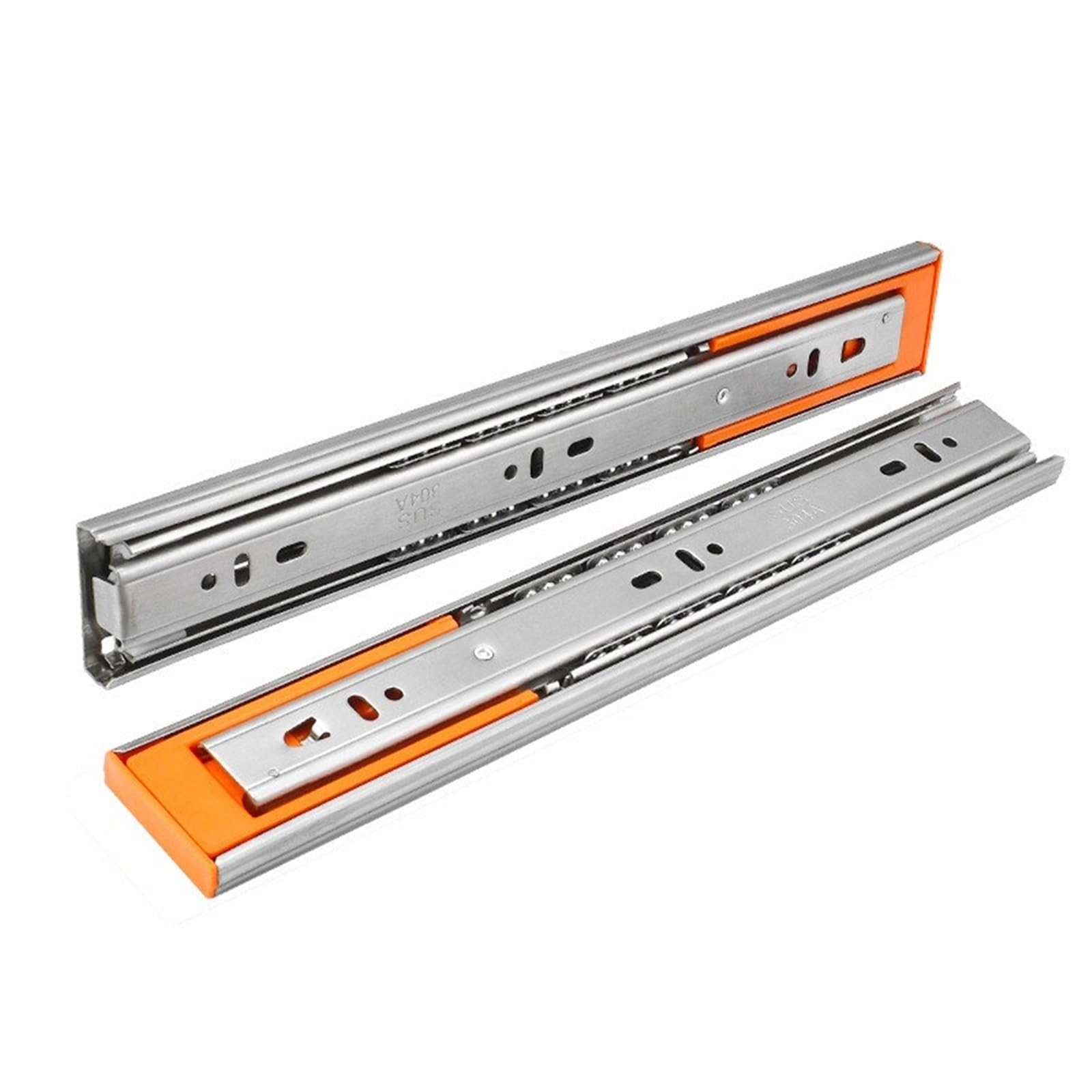 Guide Per Cassetti Buffer Damper Rails 10"-22" Stainless Steel Cabinet Slides Soft Close Three-Section Drawer Hardware Per Cucina(Normal 14inch 35cm)