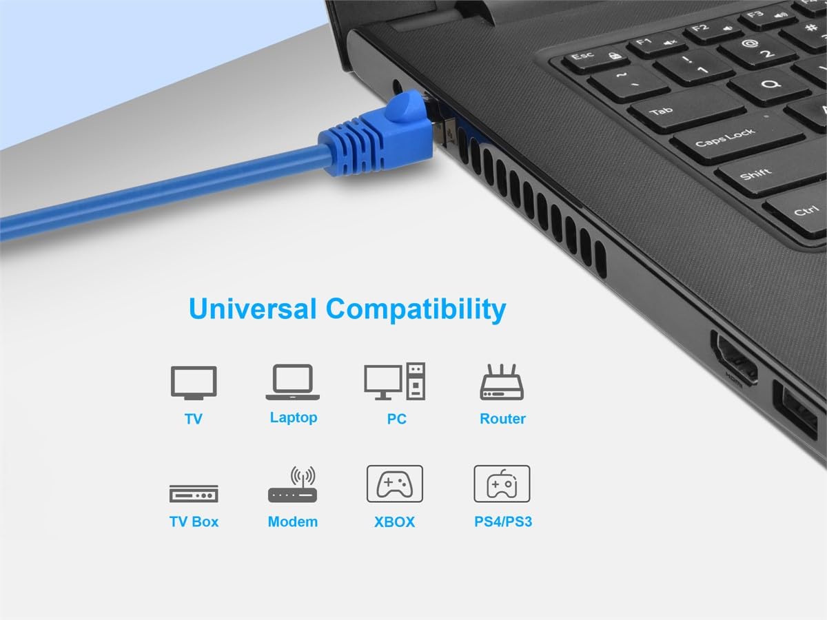 Monoprice Cat6A 30ft Blue Patch Cable Double Shielded (S/FTP) 26AWG 10G Pure Bare Copper Snagless RJ45 Fullboot Series Ethernet Cable