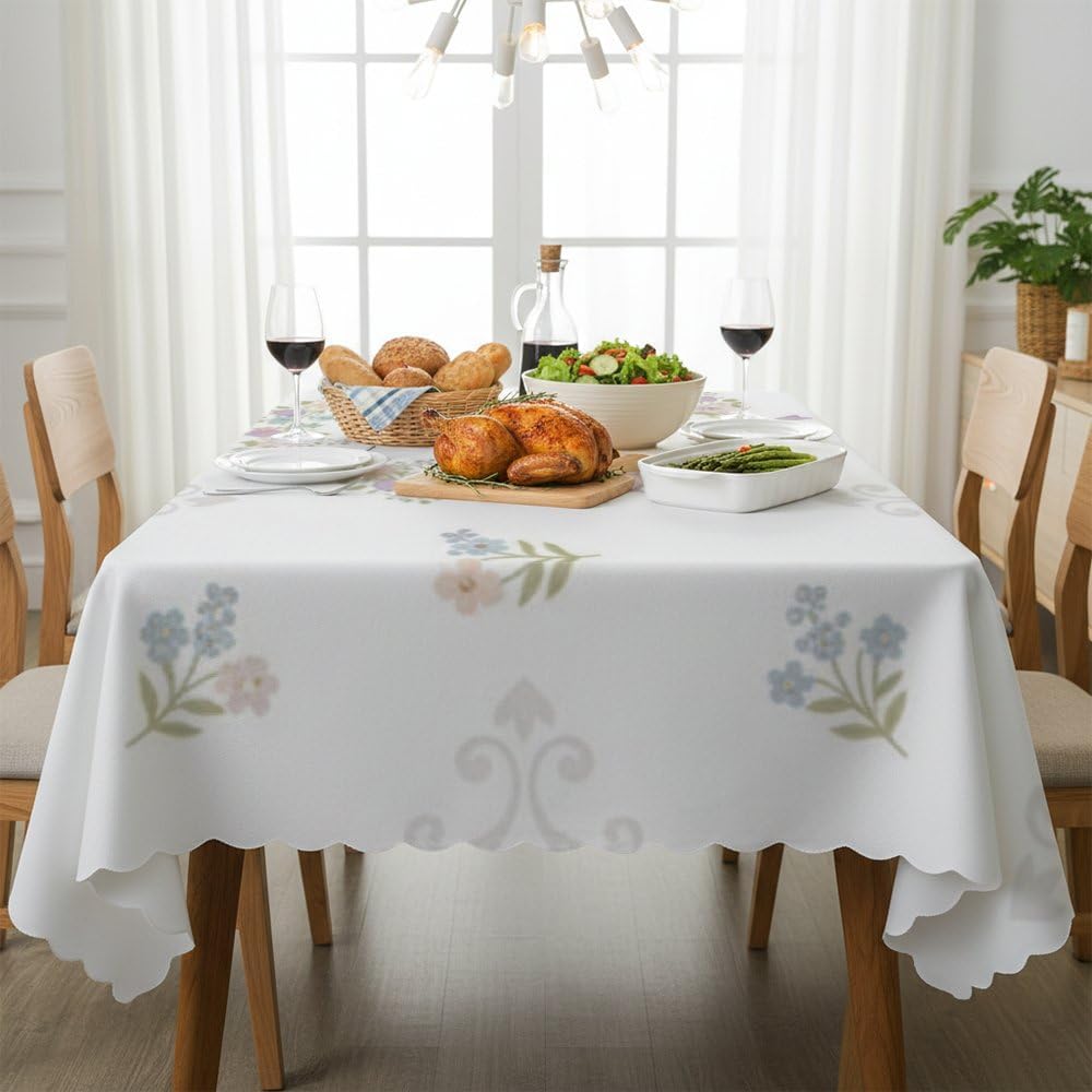 Geometric Pattern Prints Table Cloths 60x120 in, Fitted Modern Kitchen Tablecloth, Vintage Party Decorations Coastal Party Decor for Tea Camping Farm Table Cover