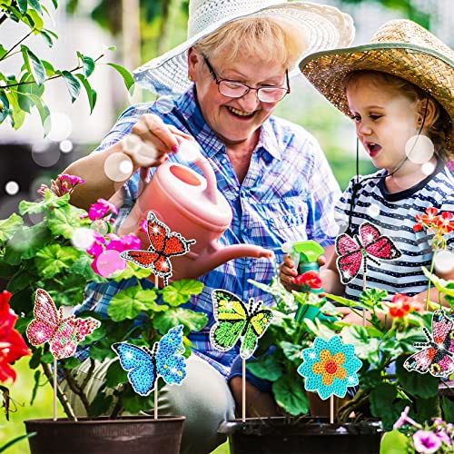 Xefinal 20 Pcs Butterfly Diamond Art,Butterfly Diamond Painting Kits For Garden Decor,5D Butterfly Diamond Art Club,Butterfly Diamond Art Stakes For Adults Kids,Butterflies For Crafts #TOP5