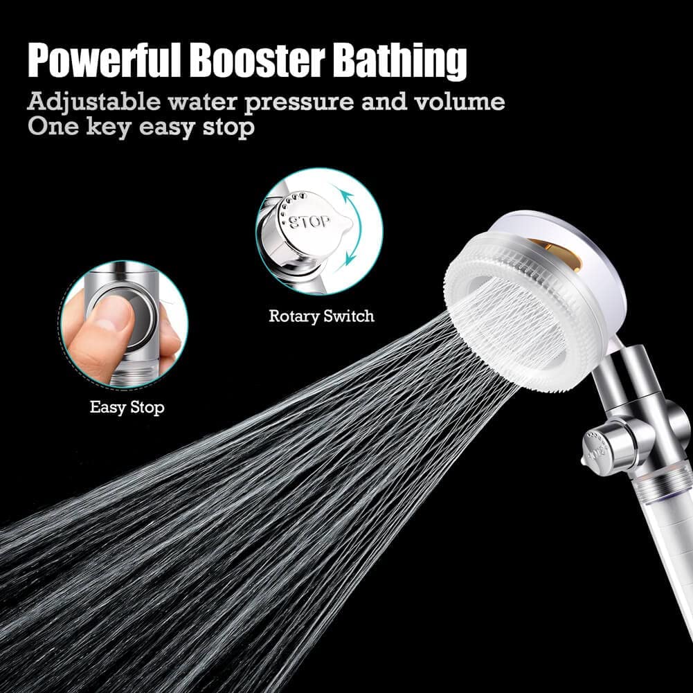 Vortex Shower Head with Handheld High Pressure Hydro Shower Jet Propeller  Turbo Shower Head with Filter, 5 Extra PP-Cotton Filters Included - -  Amazon.com