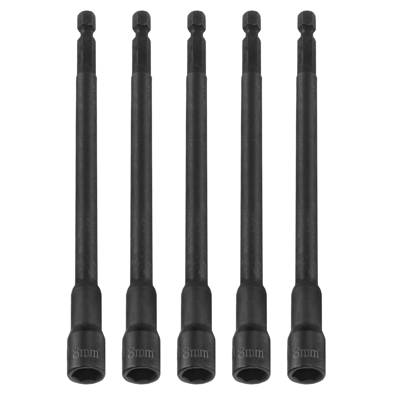 ROWORKX 8mm Nut Setter Driver Bit Magnetic 150mm Metric Deep Socket 5pc