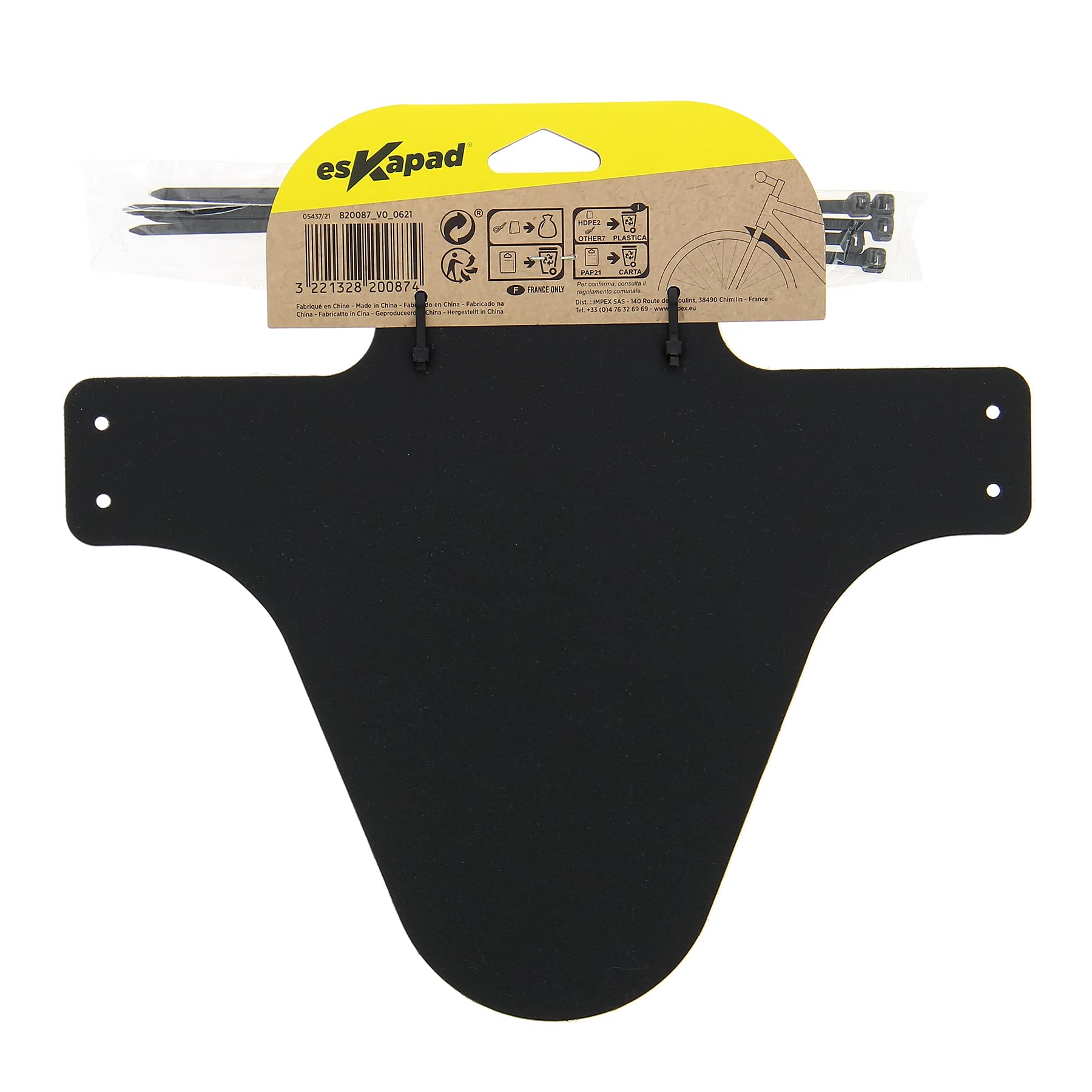 esKapad Front Mudguard - Compatible with Mountain Bike & Mountain Biking - 26 to 29 inches, Black, Compatible vélo 26 à 29 pouces - Image 3