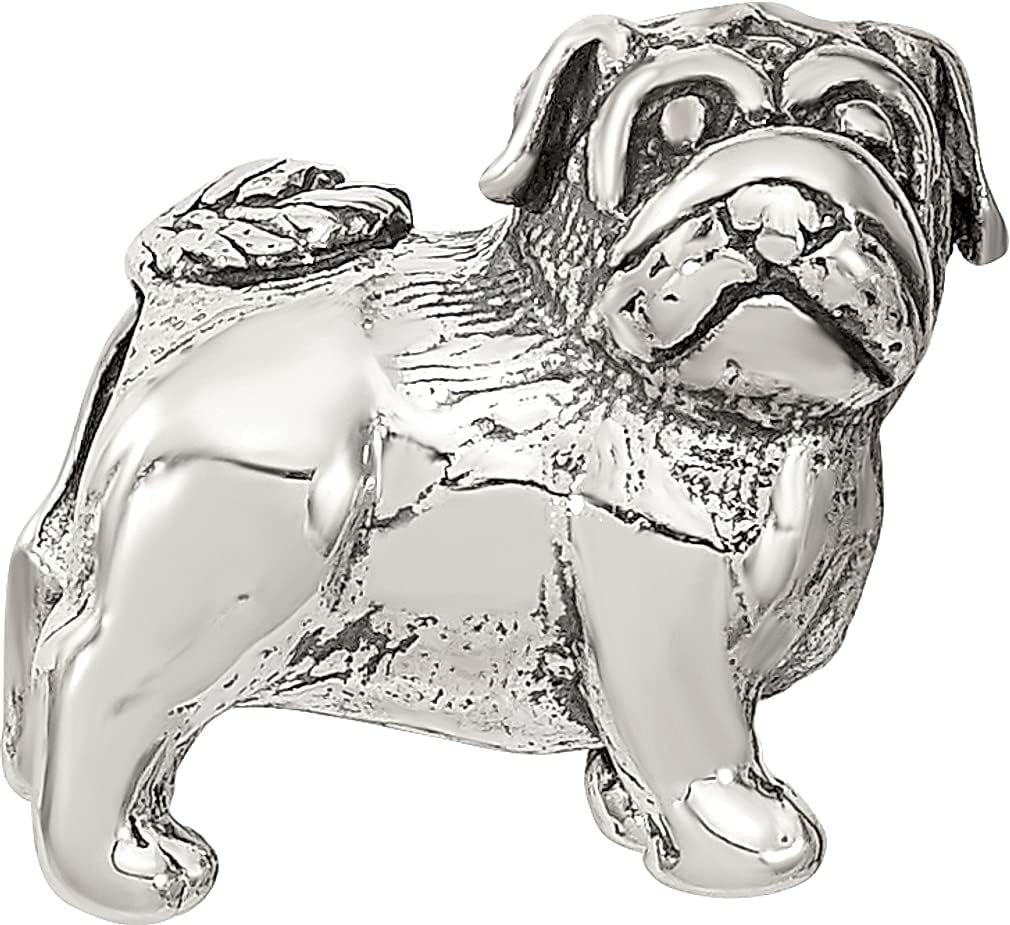 925 Sterling Silver Charm For Bracelet Pug Bead Animal Dog Fine Jewelry For Women Gifts For Her