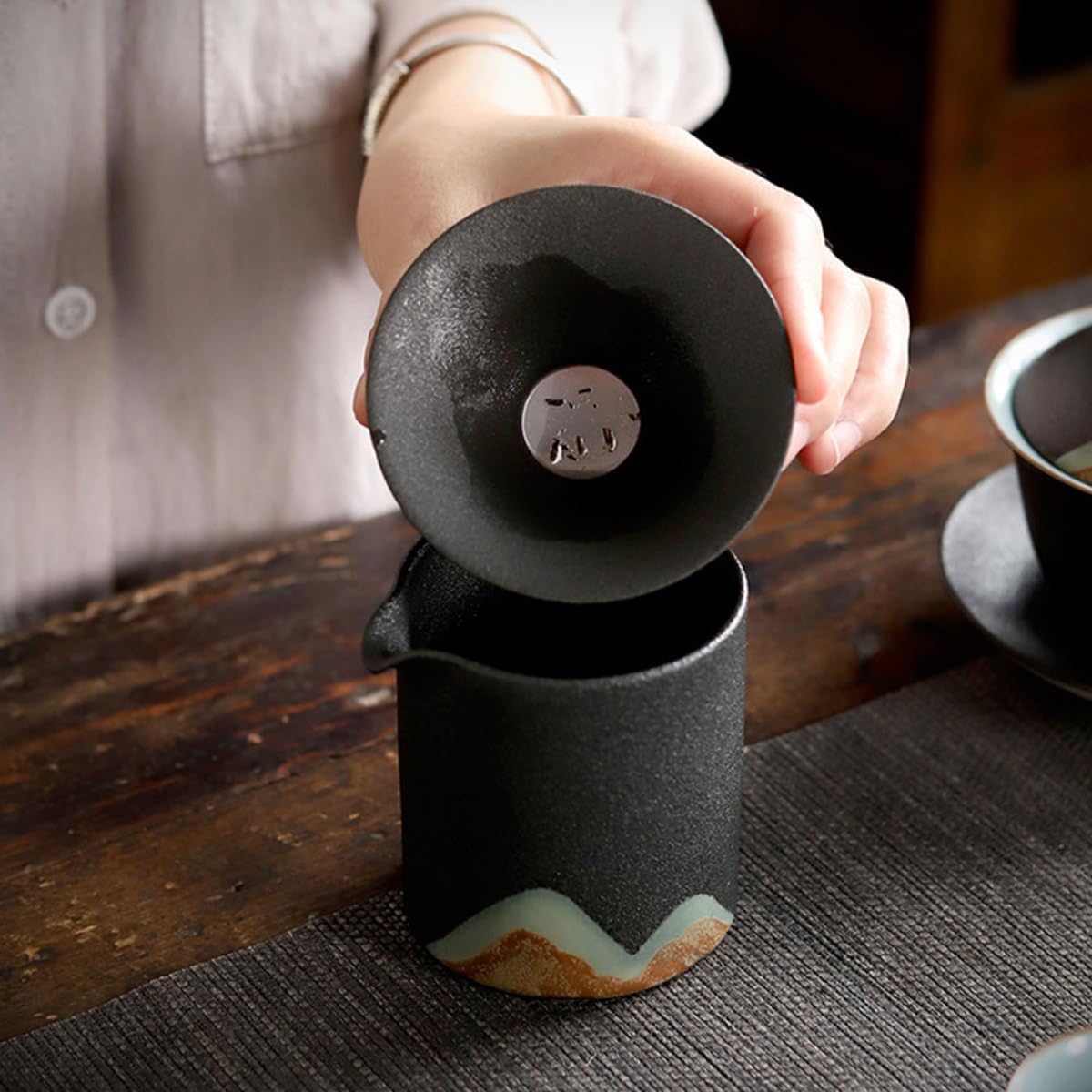 Ceramic Tea Strainer Accessory with Fine Mesh Filter Small Tea Residue Infuser Home Use
