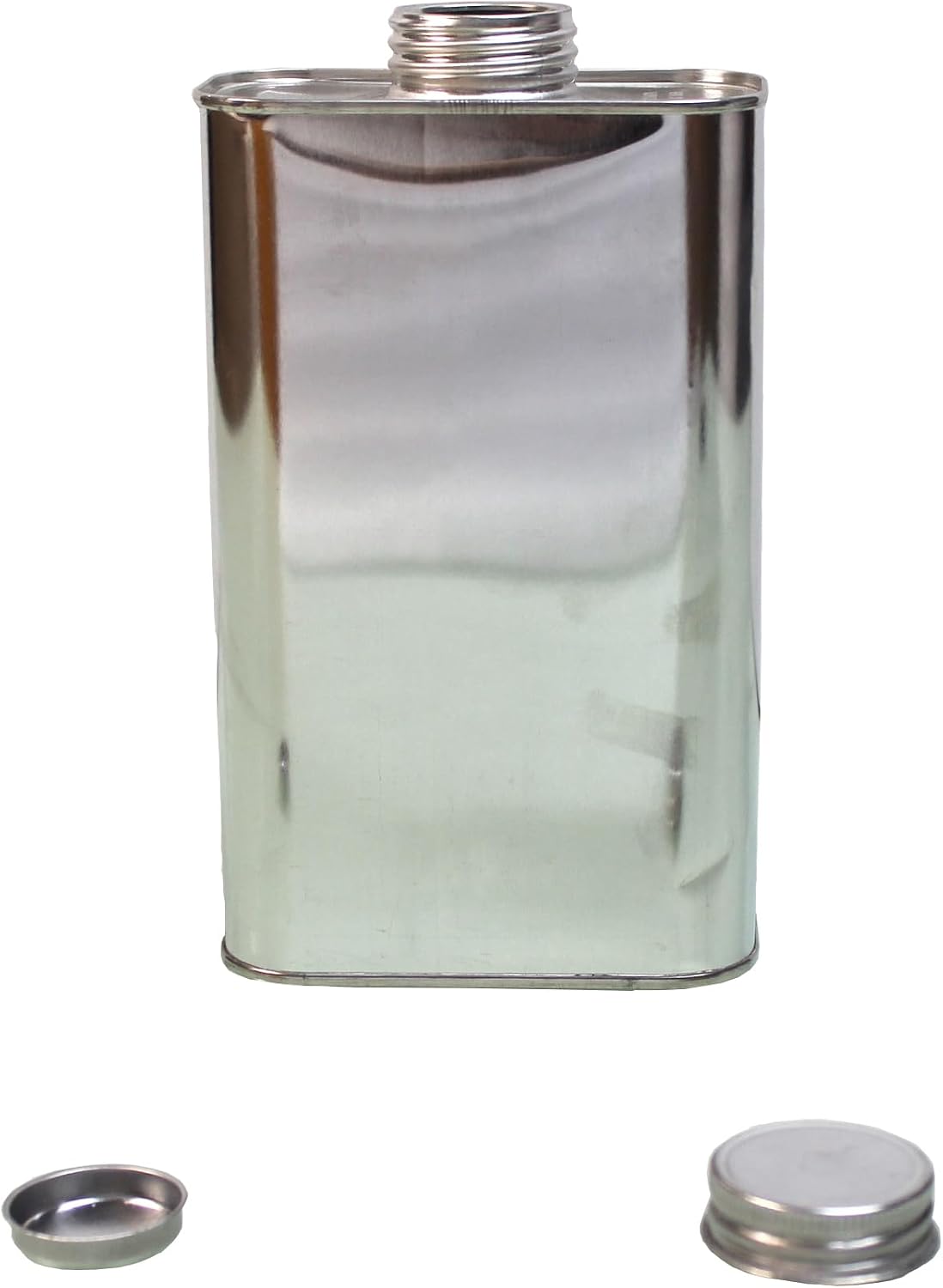 Air Sea Containers | 1 L F-Style Metal Can | F-Style Reusable Metal Can | Tin Plated Steel Can | Screw Cap Included (Empty Can) Can With Delta Opening | Case of 24