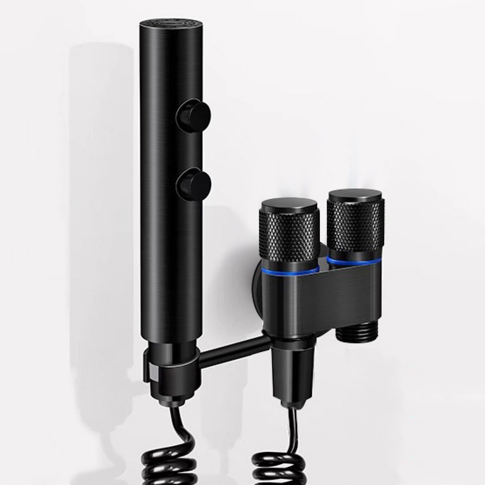 Kit Ducha Higienica para WC Negro Latón Rociador Inodoro Interfaz G1/2 Salidas De Agua Duales ｜ 2 Modos Adecuado para Limpieza Del Baños