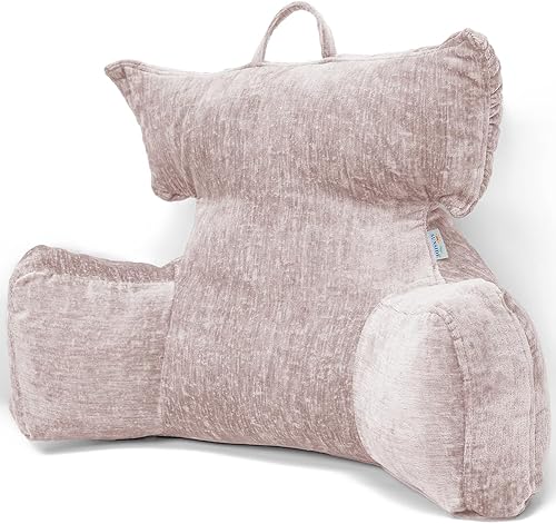 Miniatura 47 de SUNSIDE Almohada de lectura para sentarse en la cama, almohada de espuma viscoelástica triturada para adultos y niños con brazos, almohada de cama
