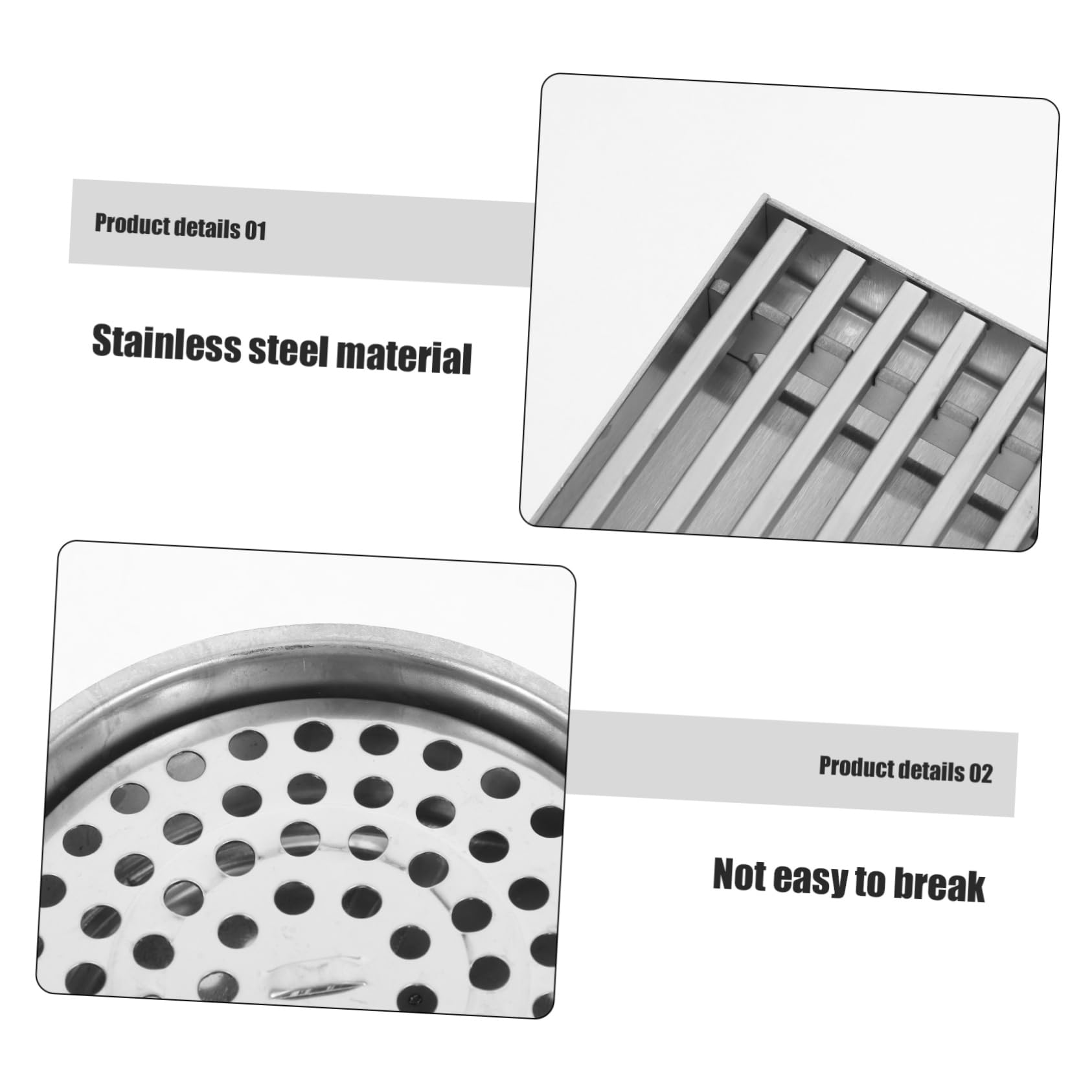 Operitacx Desagüe de Suelo de Acero Inoxidable Grande para Patio Baño Ducha Recogedor de Pelos Rejilla de Ducha