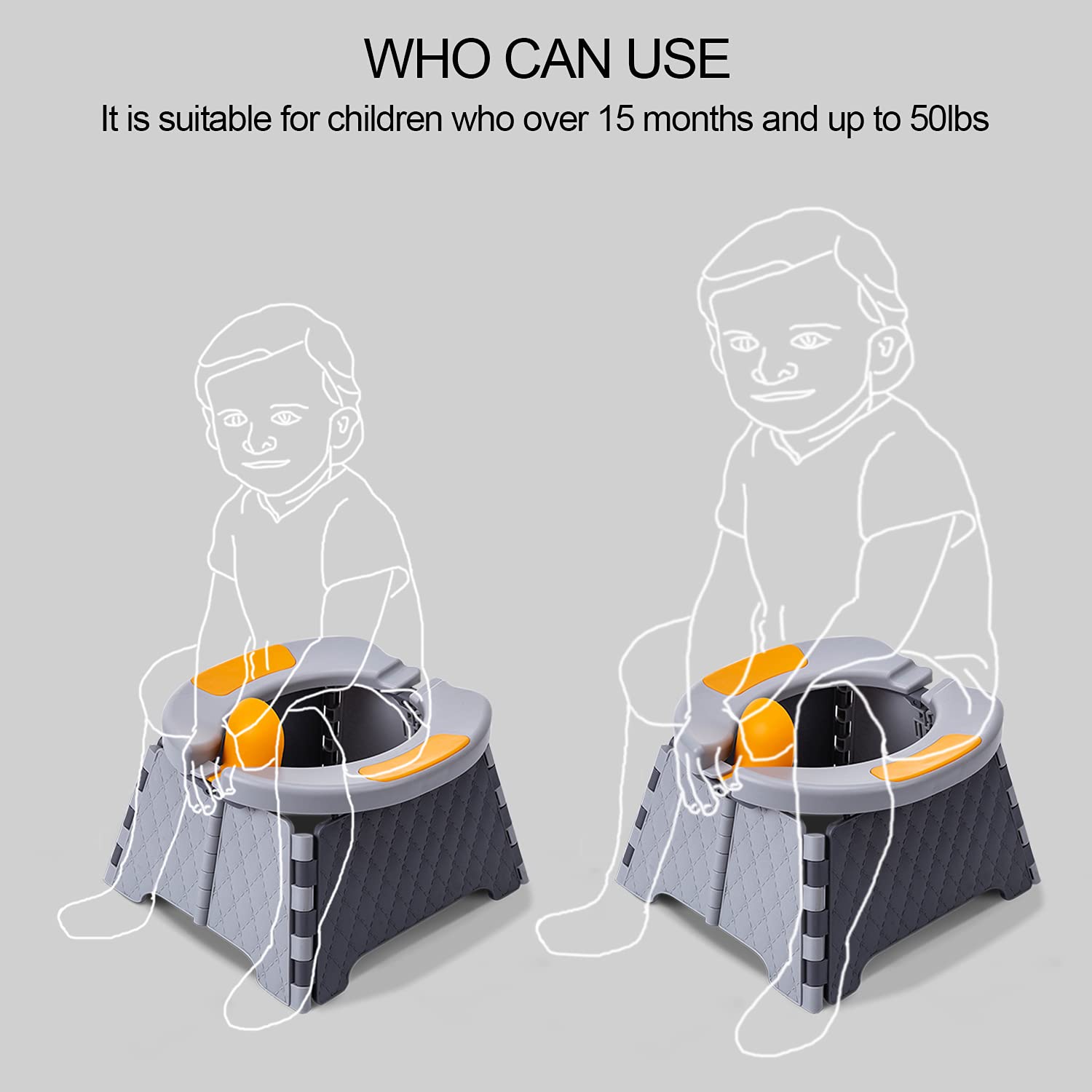 Honboom Portable Potty Training Seat for Toddler | Kids Travel Potty | Foldable Toilet Seat | Baby Potty Seat for Indoor and Outdoor (Gray) : Baby
