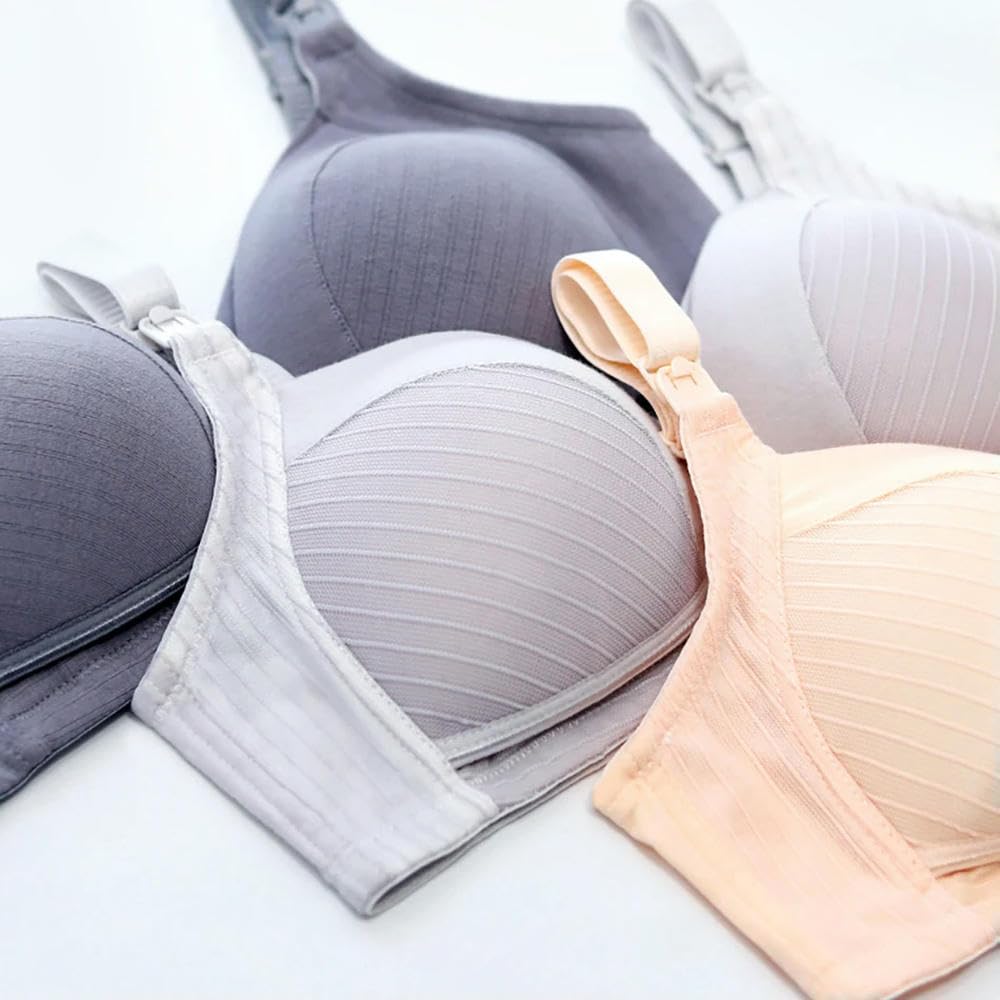ZBDP - Elegante brasier de lactancia con ribete de encaje y copas de apoyo para mujeres embarazadas y lactantes, combina comodidad y estilo diario