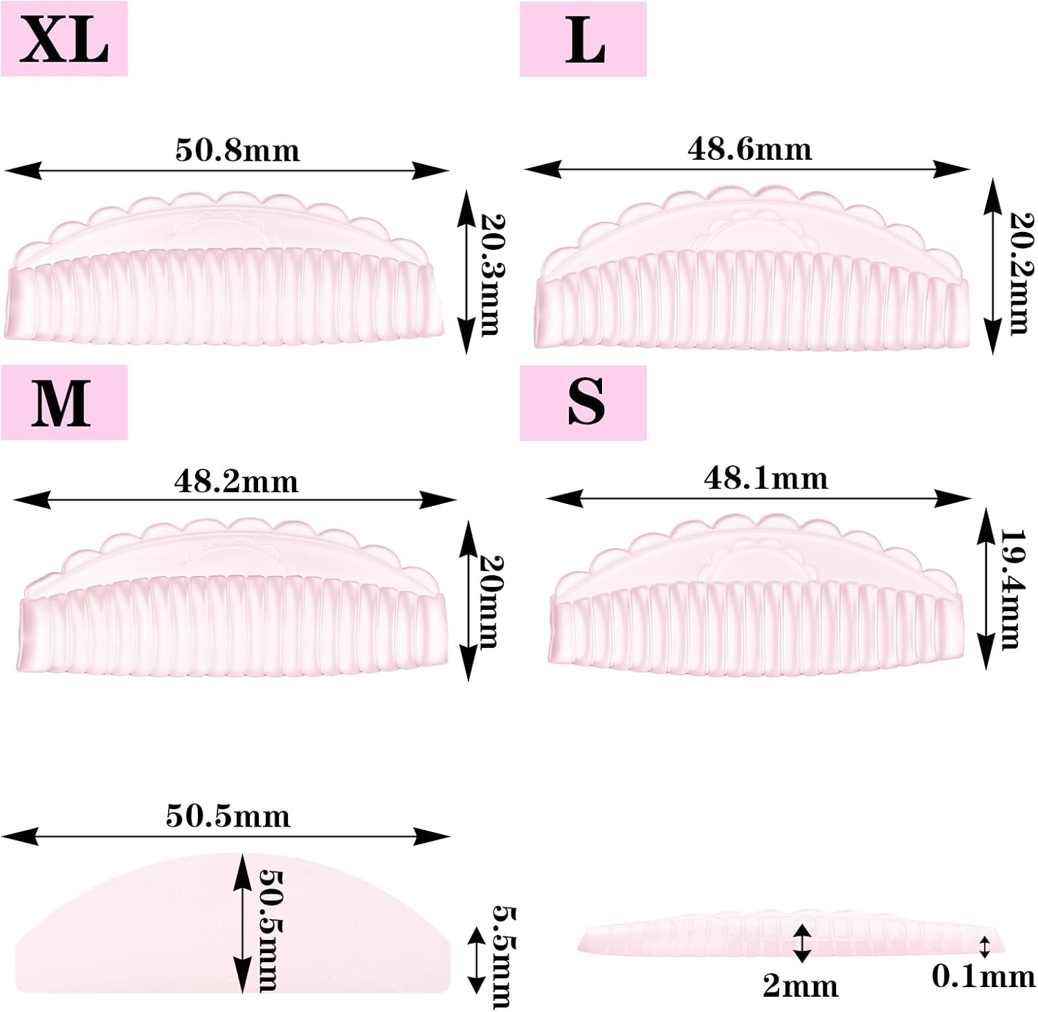 Sibba Flat Lash Lift Pads, 6 Pcs Korean Lash Lift Shields, Eyelash Lifting Pads Reusable Silicone Rods for Eyelash Perm Lamination Salon Home Use