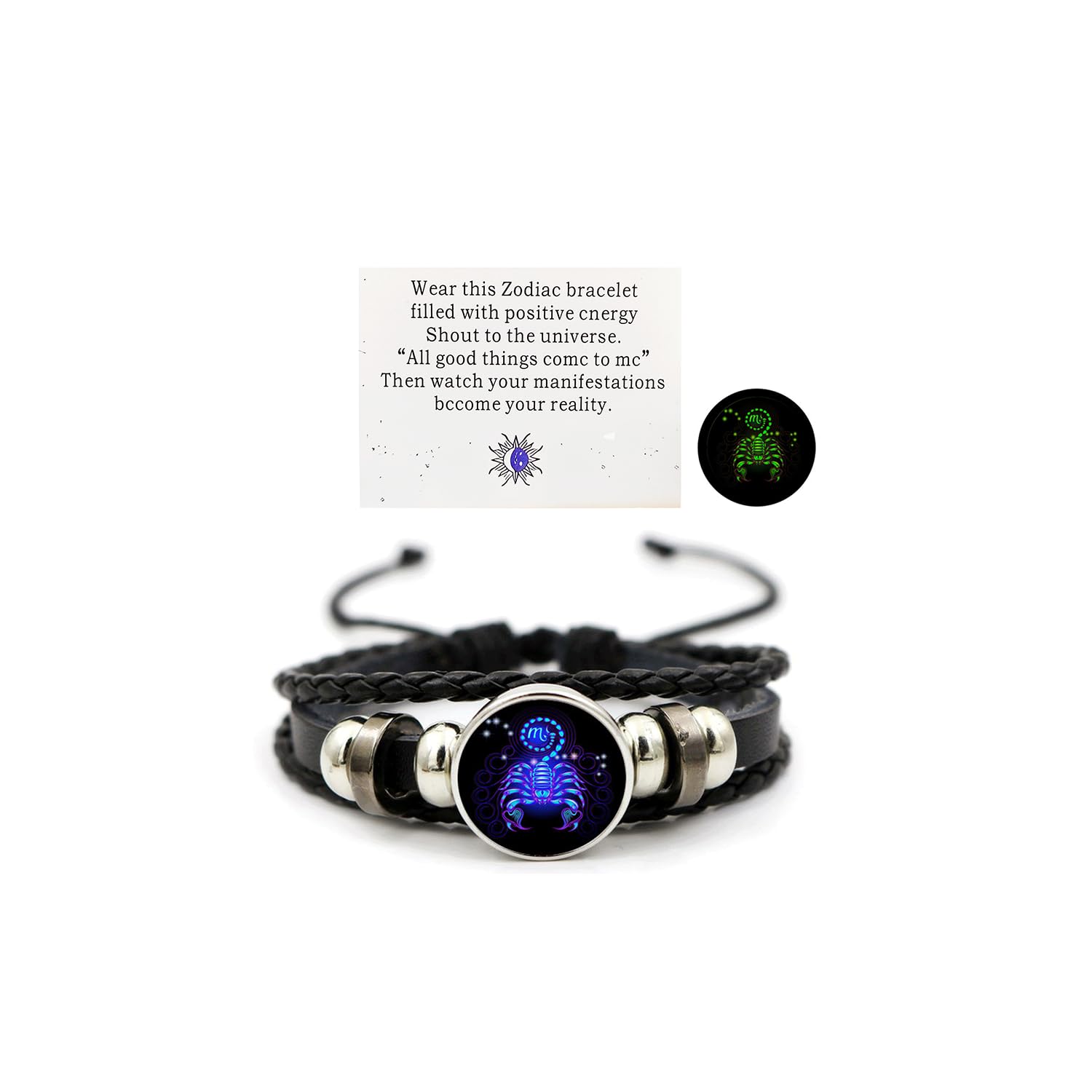 Zodiac Signs Spirit Bracelet Zodiac Bracelet for Women Men Adjustable 12 Constellation Bracelet Multilayer Zodiac Black Leather Bracelets Zodiac Sign Wrap Bracelet for Women Men Birthday Jewelry