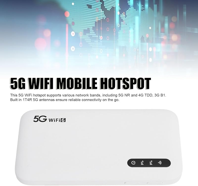 Annadue 5G WLAN hotspot 6100 mAh, 16 eszköz támogatás, hordozható mobilinternet