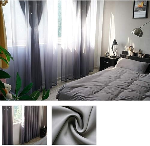 Miniatura 3 de Abreeze - Cortinas blackout con estrellas, de doble capa, con velo blanco y ojales superiores, para combinar, ideal para sala, y dormitorio, 1 panel