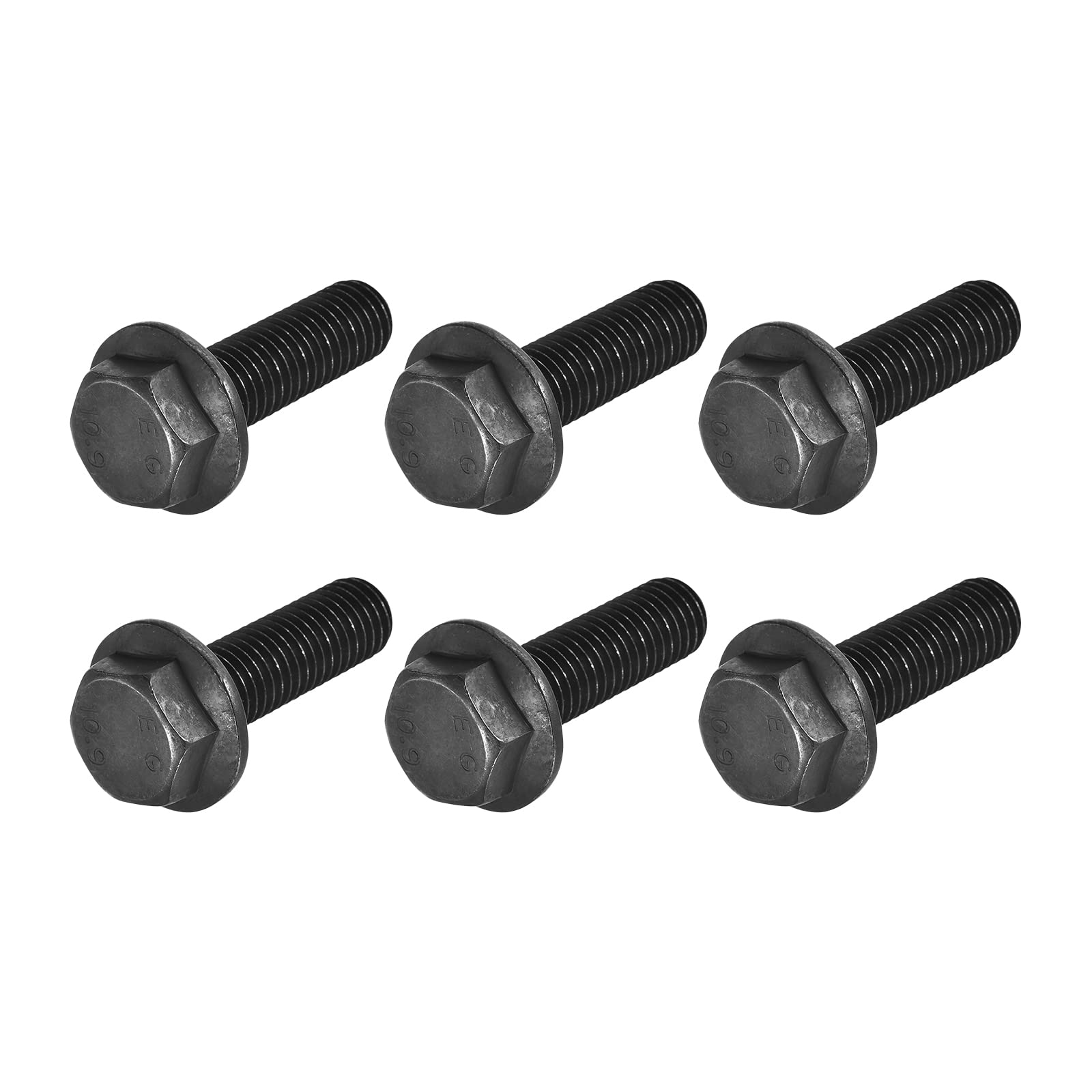 METALLIXITY Flanged Hex Head Bolts (M12x40mm) 6pcs, Hexagon Bolt Fully Thread Screw - for House Construction Hardware Fasteners