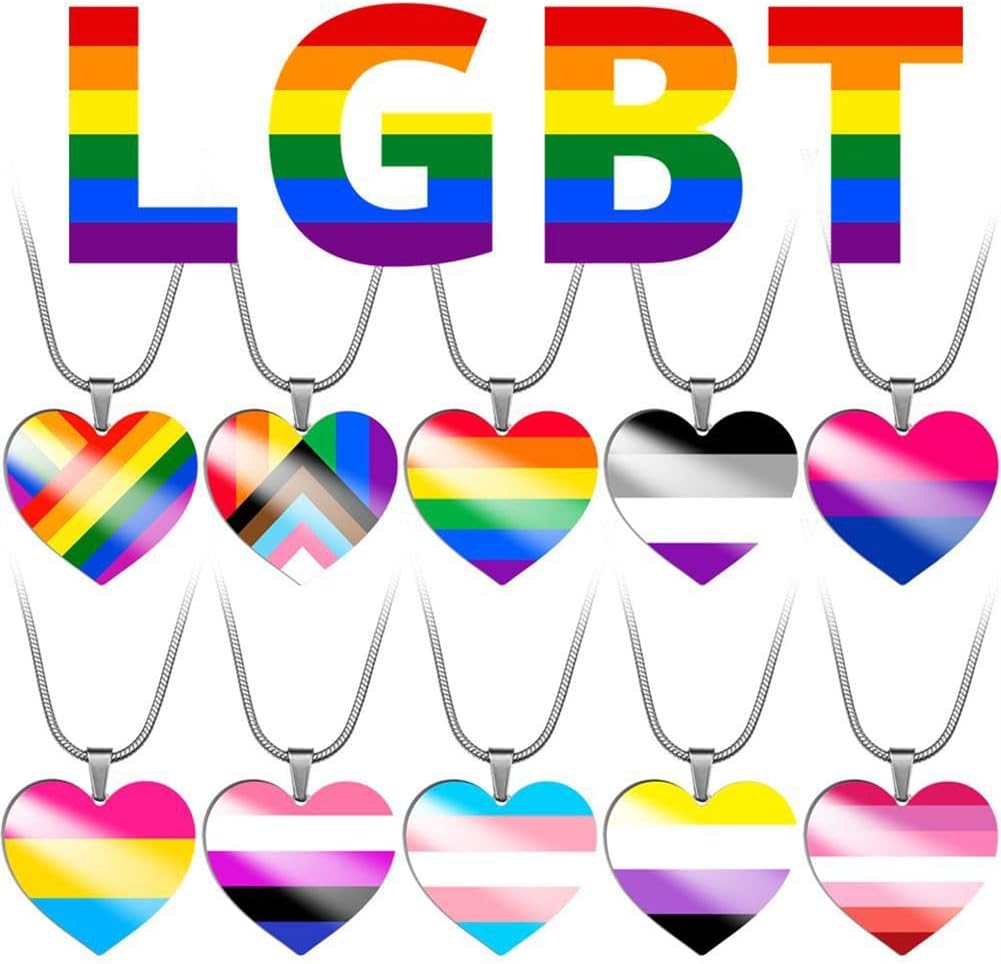 Collier LGBT Arc-en-Ciel Pendentif Lame Titane Acier - Bijoux Fierté Gay Lesbian Pride Pour Hommes Et Femmes