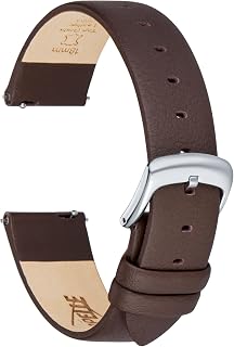 Leather Watch Strap Quick Release 12mm 14mm 16mm 18mm 20mm 22mm Ultra Soft Nappa Genuine Calfskin Bracelet, Elegant Replacement Watch for Women, Men