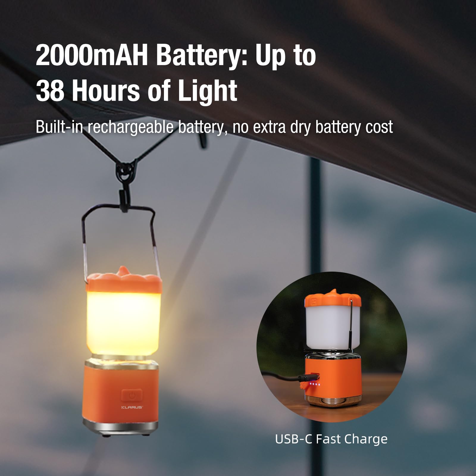 Amazon.com: KLARUS CL8 Small Camping Lantern & Light, Pumpkin