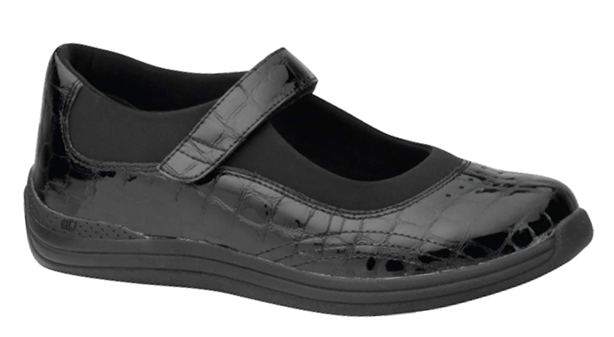 Woman Rose 14375 Black/Croc Leather 7 Medium (B) US