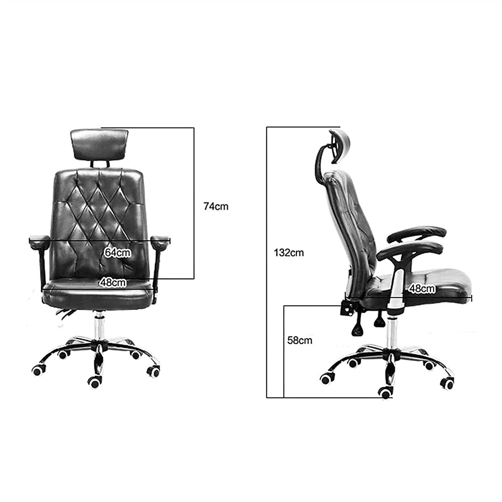 Fotel biurowy Boss Fotel biurowy Ergonomiczny fotel biurowy Regulowany fotel komputerowy z wysokim oparciem, Fotel biurowy PU Skórzany fotel konferencyjny dla kadry kiero