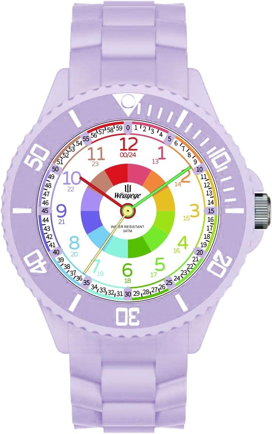 Kids Watch,Kids Learning Wrist Watches,Time Learn Watch for Kid,First Wristwatch from Children,Analog Watches with The Rotating Bezel,Easy to Learn The time Reading with Soft Strap