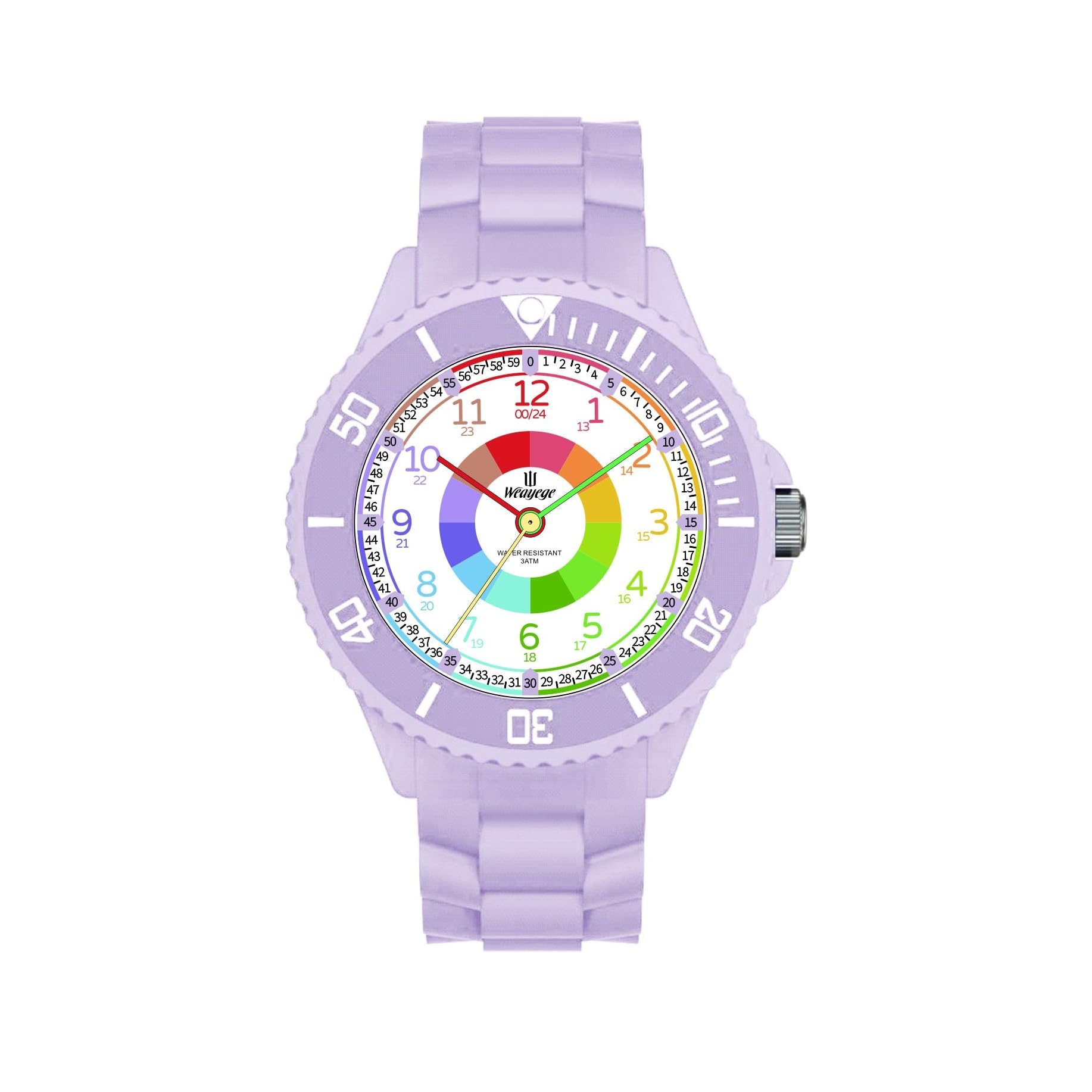 Orologio per bambini e ragazzi, orologio da polso per bambini, orologio da polso per ragazzi, ragazze, orologio analogico al quarzo impermeabile 3 ATM, per imparare l'ora, Viola