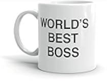 Deoqash Worlds Best Boss Mug, The Office Coffee Mug, Office Decor, Gifts for Boss Day, Fans, Coworkers or Friends, 11oz
