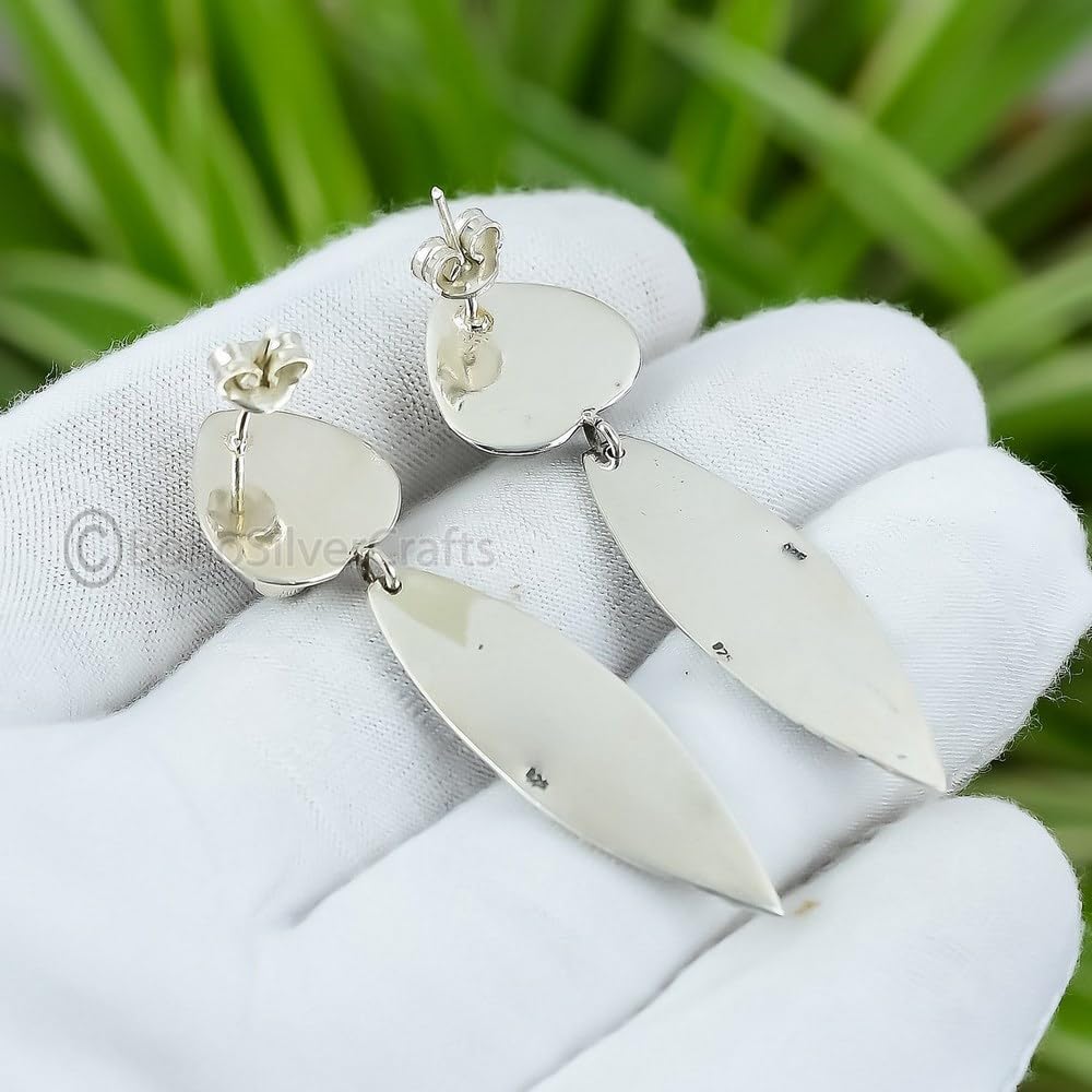 925 Silver Earring, Handmade Stud Earring, Delicate Earring, Minimalist Earring, Cocktail Silver Earring, Pushback Stud Earring, K2 Jasper Earring, Heart Stone Earring, Dainty... - Image 5