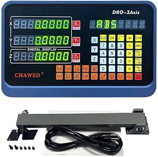 DRO Digital Readout 2 Axis 3 Axis Screen DRO Readout Display Linear Scale for Bridgeport/Knee Mill Milling Machine Lathe Machine Tools (DRO-3Axis)