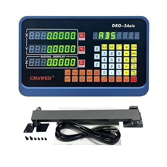 DRO Digital Readout 2 Axis 3 Axis Screen DRO Readout Display Linear Scale for Bridgeport/Knee Mill Milling Machine Lathe Machine Tools DRO-3Axis